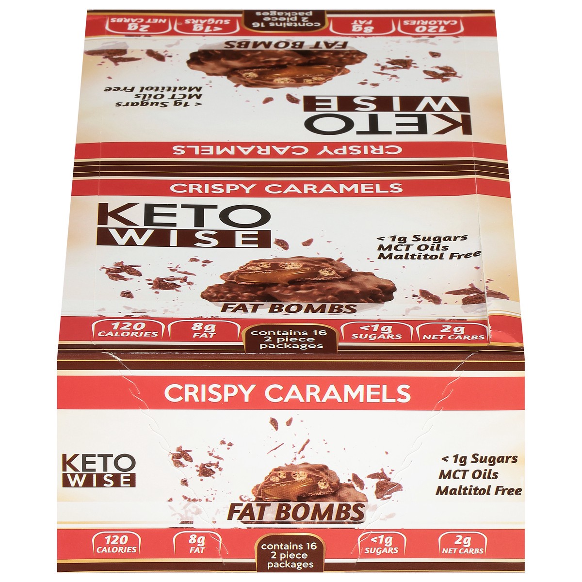 slide 1 of 12, Keto Wise Crispy Caramels Fat Bombs 16 - 2 ea Packages, 16 ct