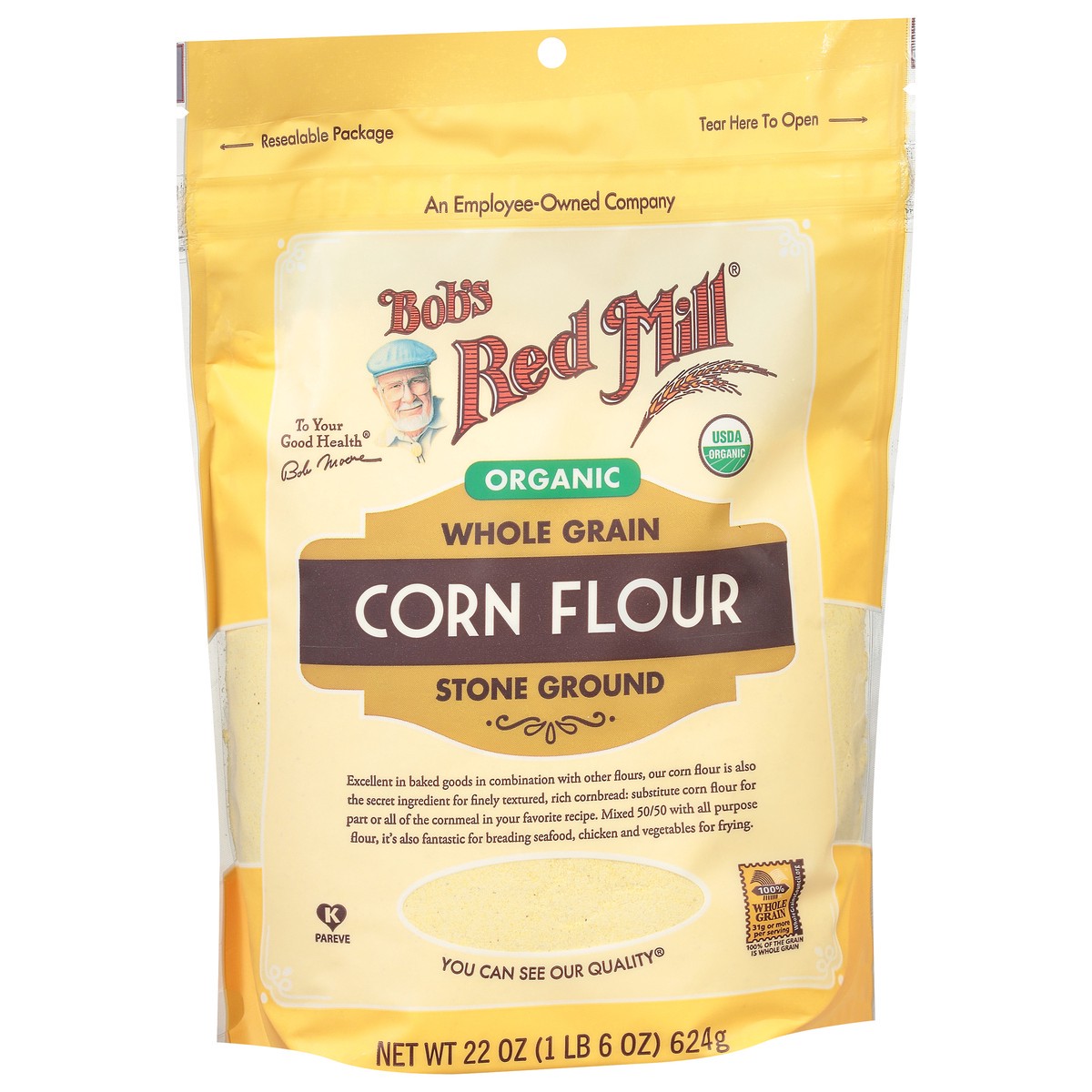 slide 3 of 9, Bob's Red Mill Flour Corn Organic, 22 oz