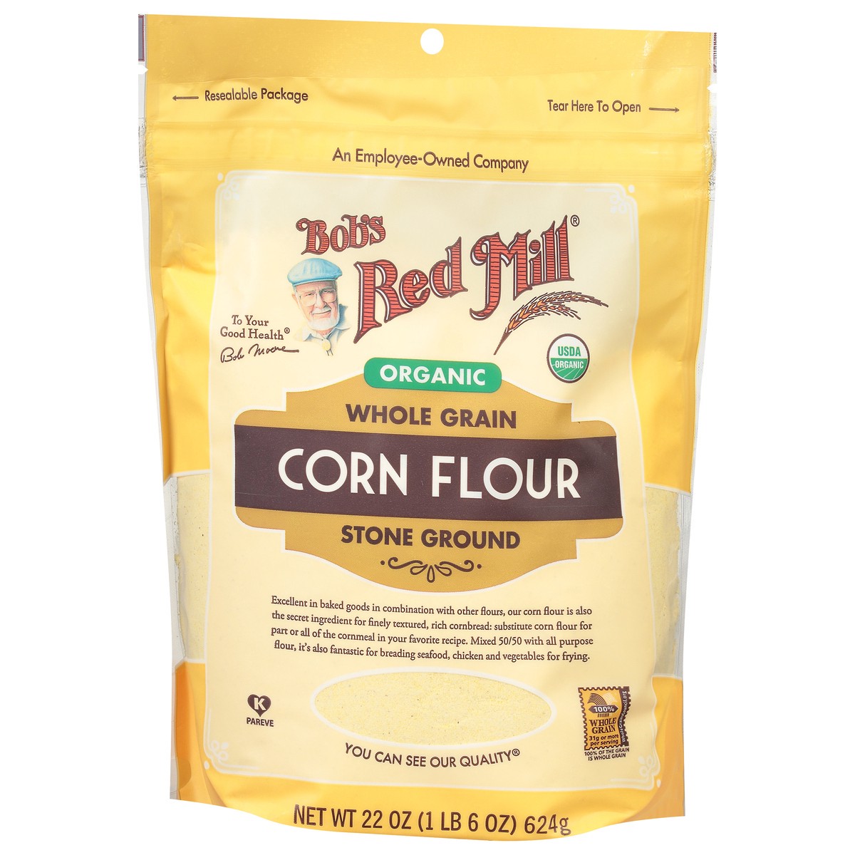 slide 4 of 9, Bob's Red Mill Flour Corn Organic, 22 oz