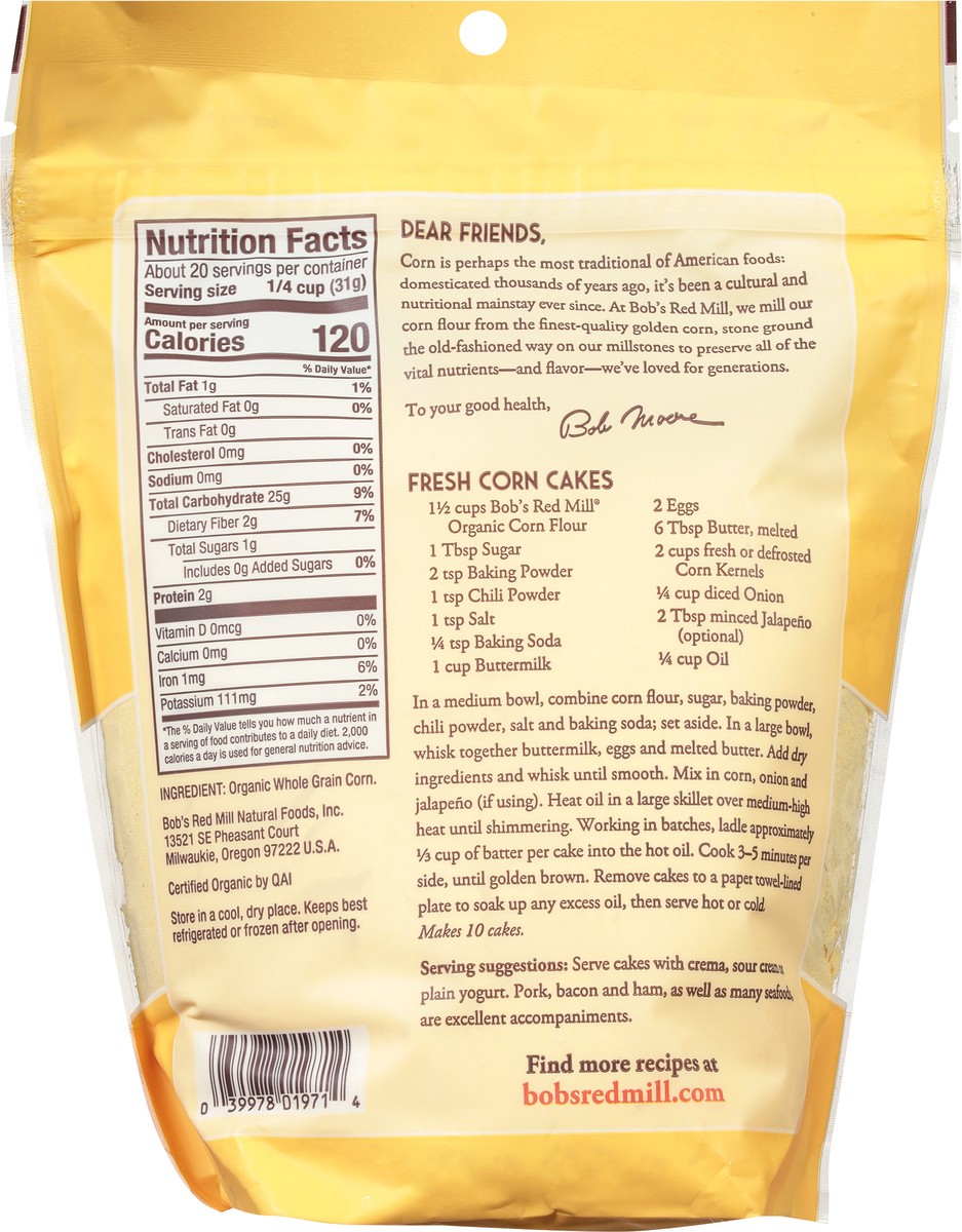 slide 5 of 9, Bob's Red Mill Flour Corn Organic, 22 oz