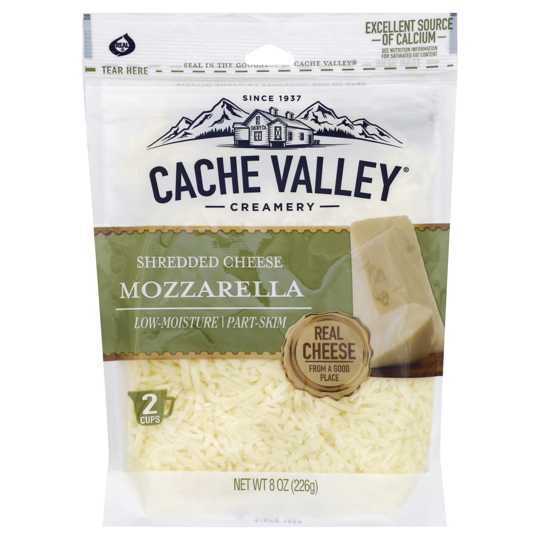 slide 1 of 1, Cache Valley Shredded Mozzarella Cheese, 8 oz
