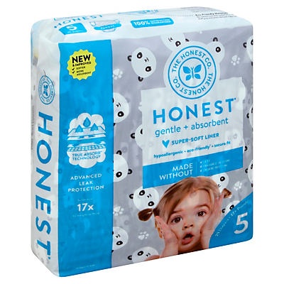 slide 1 of 1, The Honest Company Pandas Diapers - Size 5, 20 ct