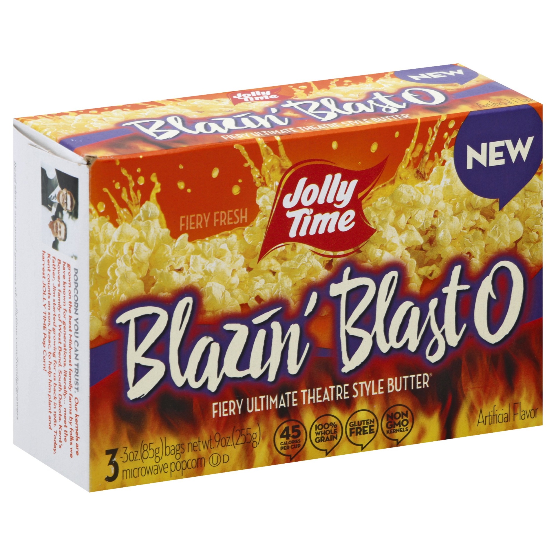 slide 1 of 5, Jolly Time Popcorn, Microwave, Blazin' Blast O, 3 ct