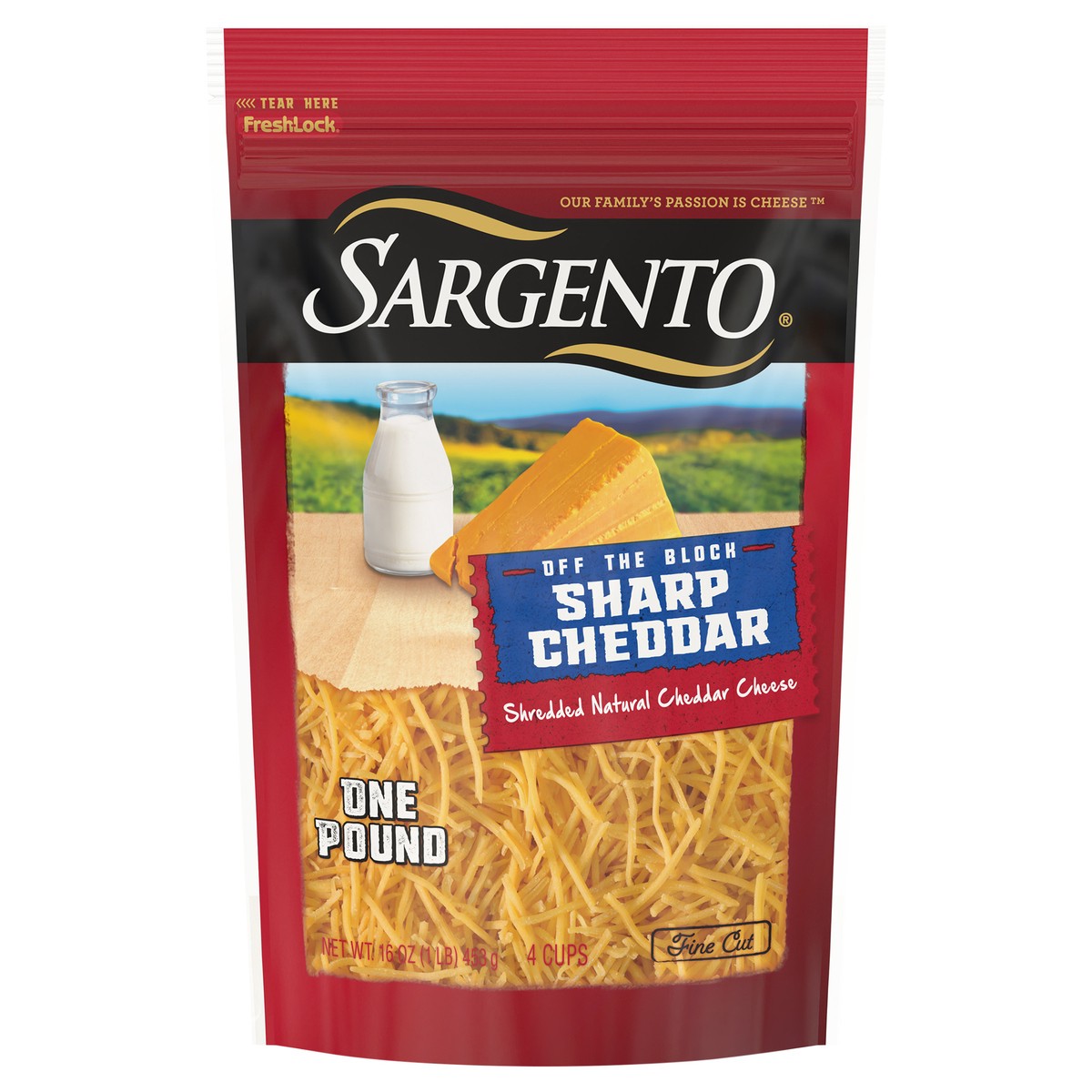 slide 1 of 6, Sargento Shredded Sharp Natural Cheddar Cheese, Fine Cut, 16 oz., 16 oz