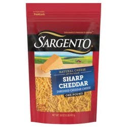 Sargento Shredded Sharp Natural Cheddar Cheese, Fine Cut, 16 oz.