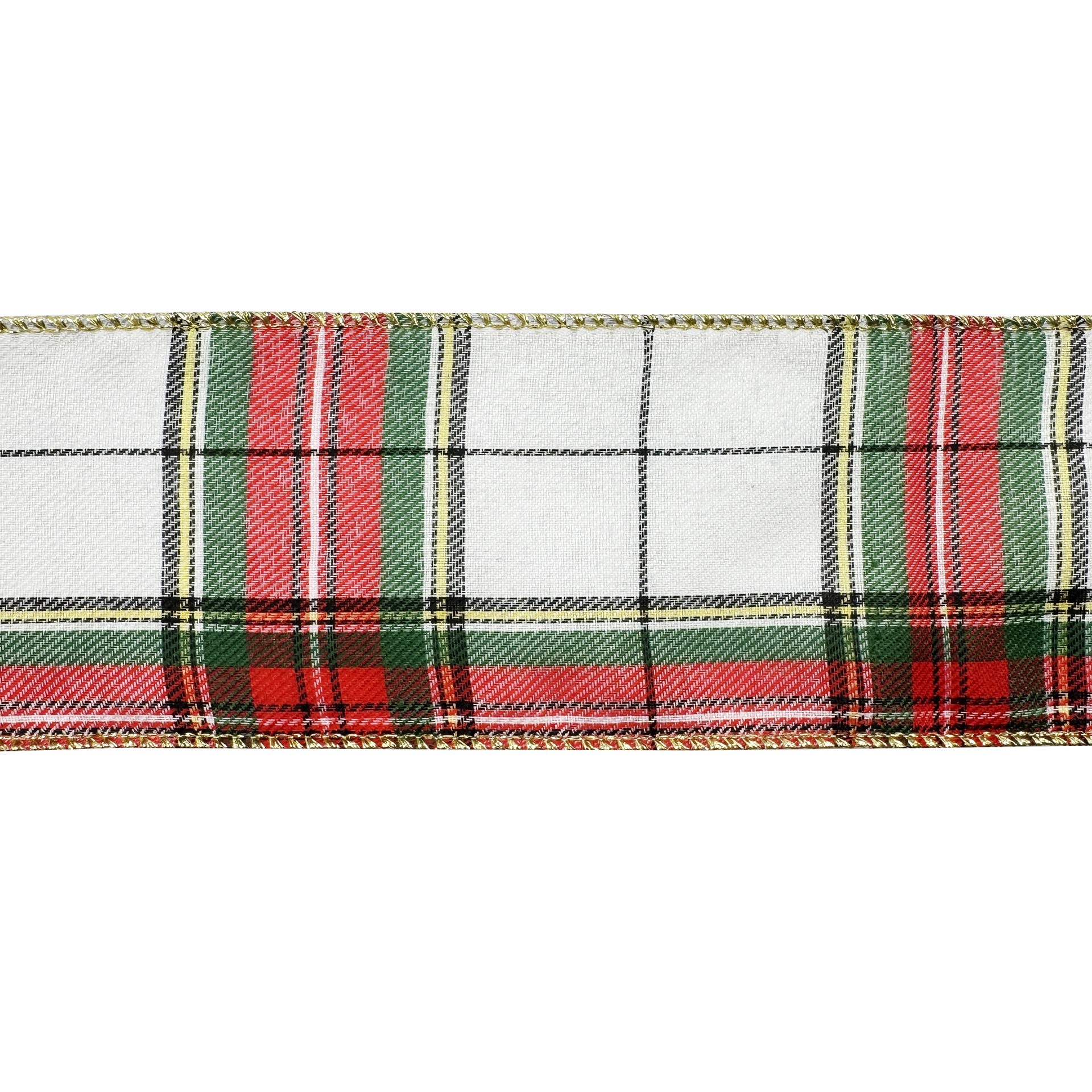 slide 3 of 4, 20.5" Green & Natural Plaid Tree Bow By Celebrate It, 11 in x 20.5 in