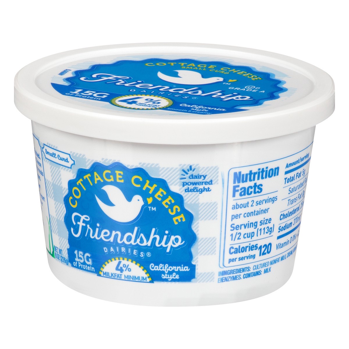 slide 13 of 13, Friendship Dairies 4% Milkfat California Style Small Curd Cottage Cheese 8 oz, 8 oz