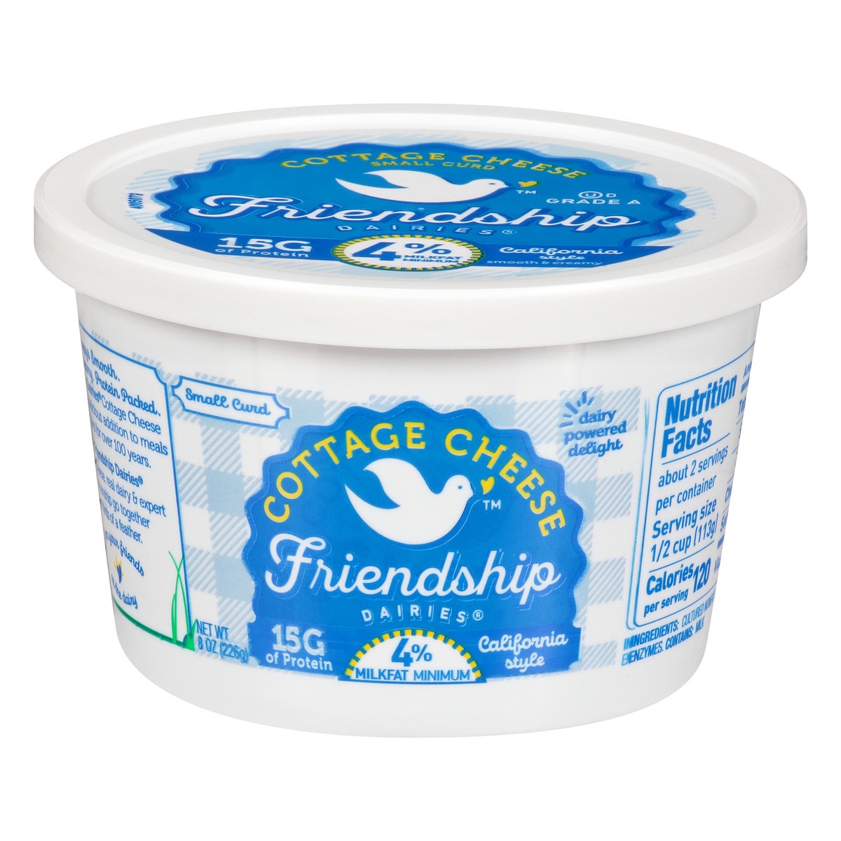 slide 1 of 13, Friendship Dairies 4% Milkfat California Style Small Curd Cottage Cheese 8 oz, 8 oz