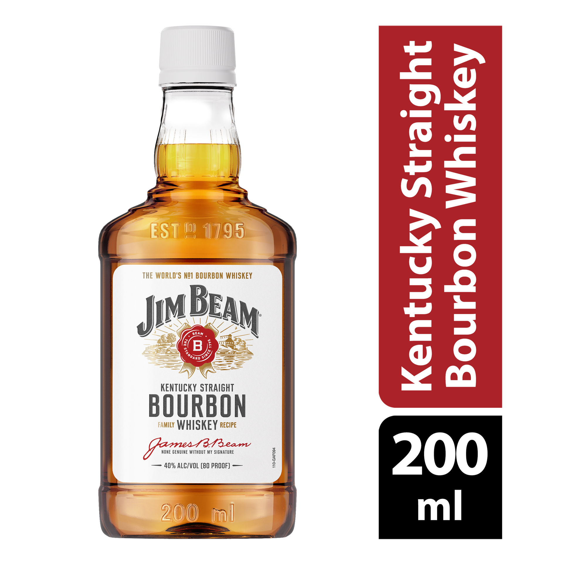 slide 1 of 2, Jim Beam Kentucky Straight Bourbon Whiskey 200 ml, 200 ml