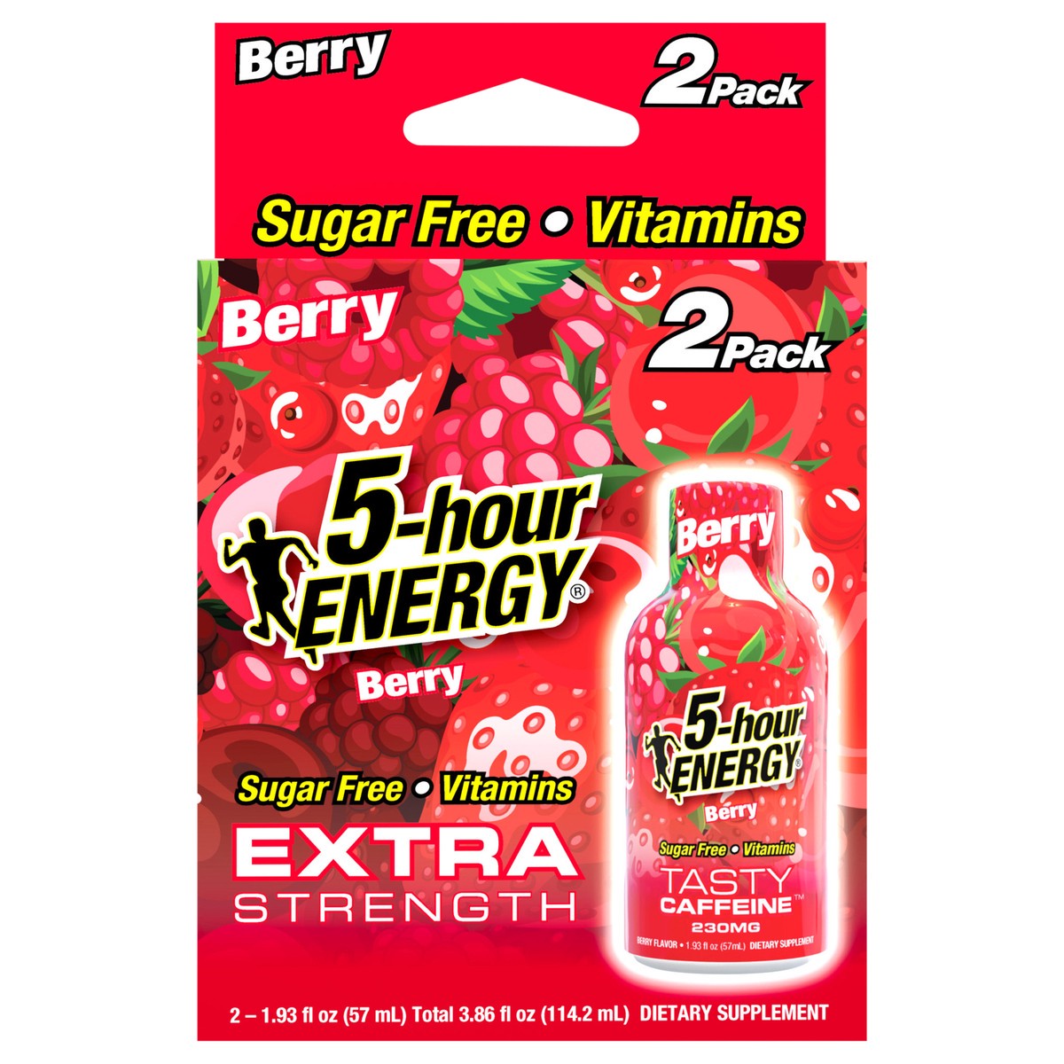 slide 1 of 13, 5-hour ENERGY, Extra Strength, Berry, 2 Pack, 1.93 oz., 3.86 fl oz