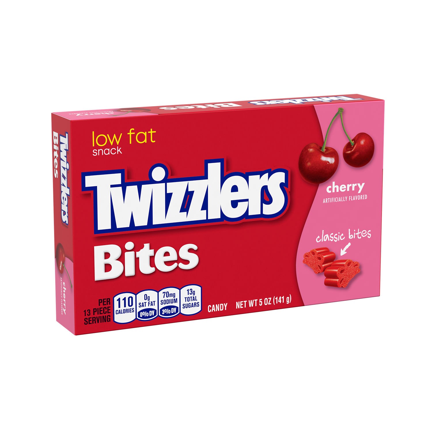 slide 1 of 4, Twizzlers Bites Cherry Flavored Licorice Style, Low Fat Candy Box, 5 oz, 5 oz