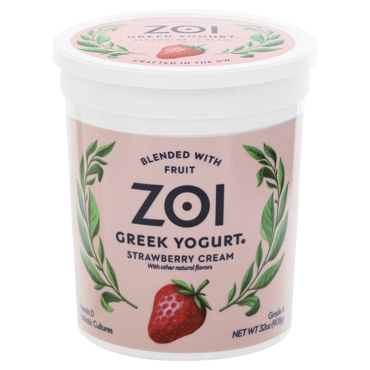 slide 1 of 9, Zoi Greek Yogurt Strawberry Cream, 