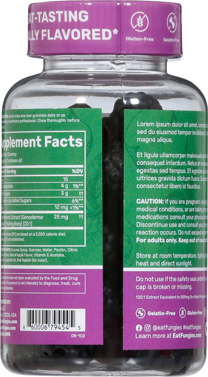 slide 8 of 9, Fungies Reishi Mushroom Gummies, 60 ct
