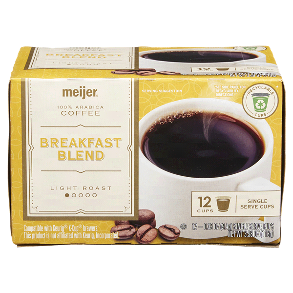 slide 1 of 1, Meijer K-Kup Breakfast Blend Coffee, 12 ct; 3.9 oz