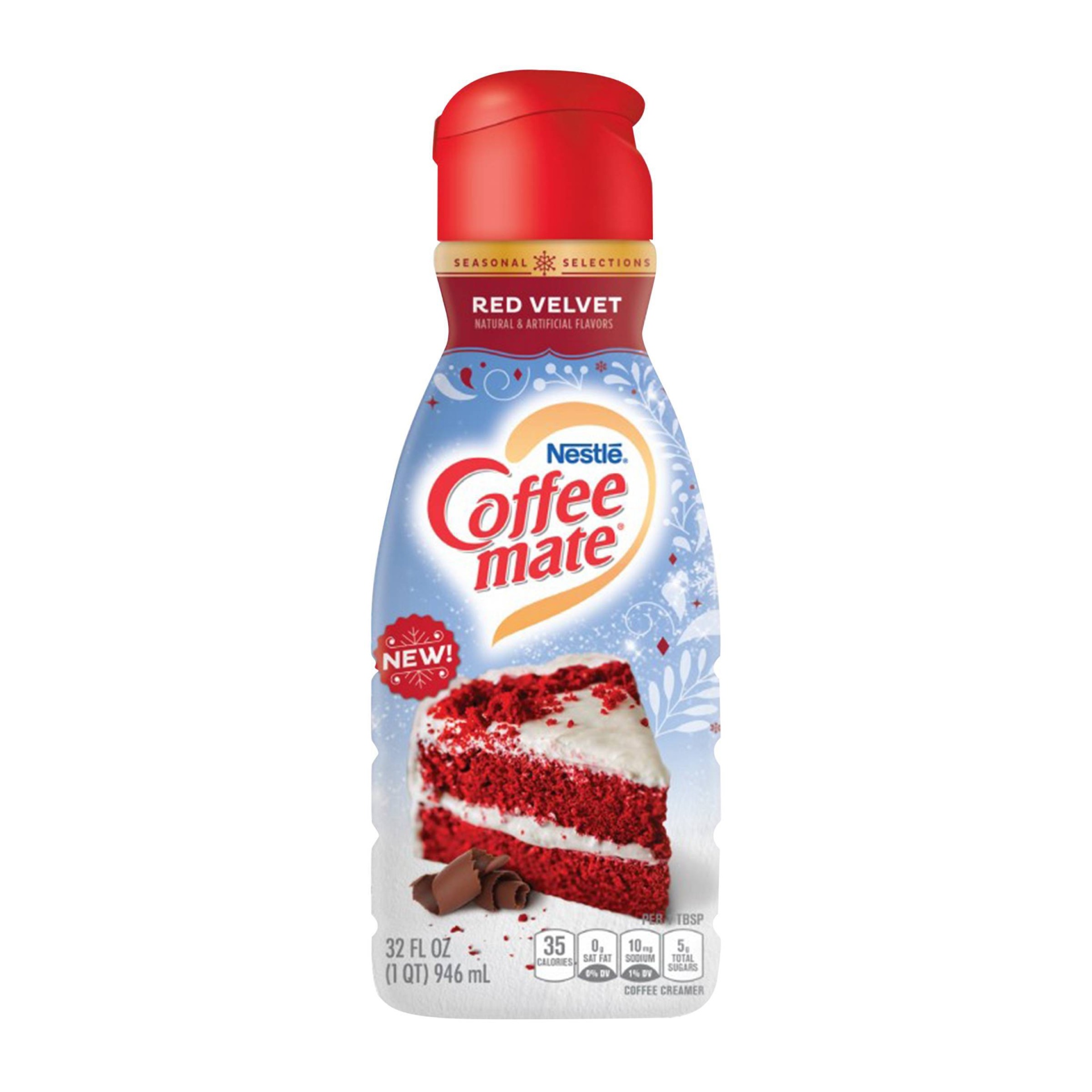 slide 1 of 1, Coffee-Mate Coffee Mate Red Velvet Cake Liq Creamer, 32 fl oz