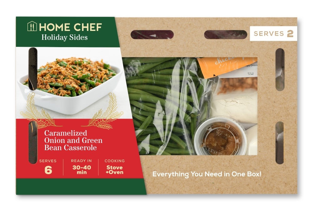 slide 1 of 1, Home Chef Meal Kit Holiday Sides Caramelized Onion And Green Bean Casserole, 32 oz