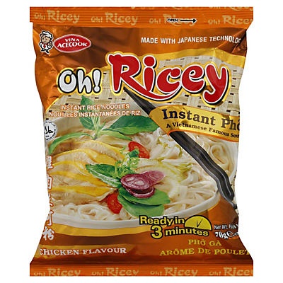 slide 1 of 1, Acecook Oh Ricey, Rice Noodle with Chicken Flavor, 2.5 oz