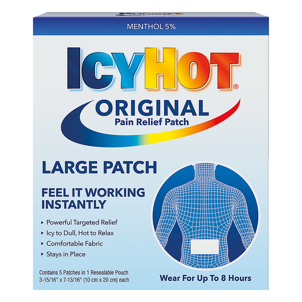 slide 1 of 1, Icy Hot Medicated Patch Back - 5ct, 5 ct