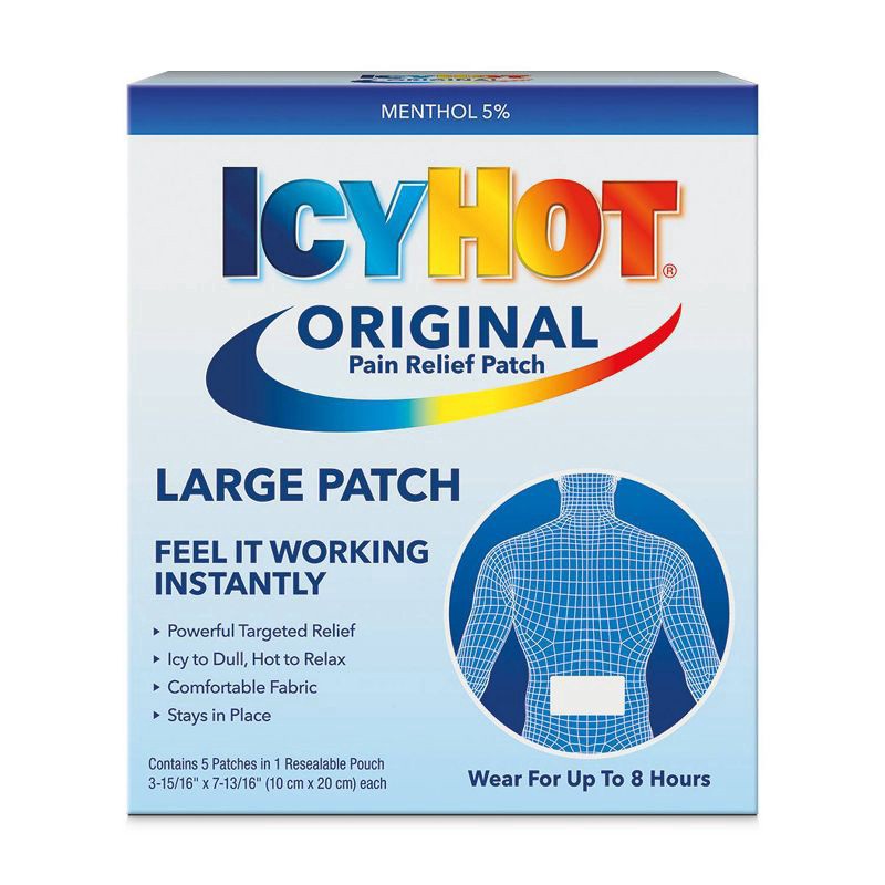 slide 1 of 5, Icy Hot Original Pain Relief Patch Large 5 ea, 5 ct