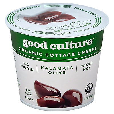 slide 1 of 1, good culture Organic Kalamata Olive Cottage Cheese, 5.3 oz