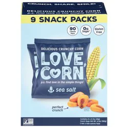 Love Corn Sea Salt Corn Snack - 9 x 0.7 oz Bags