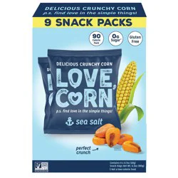 Love Corn Sea Salt Corn Snack - 9 x 0.7 oz Bags