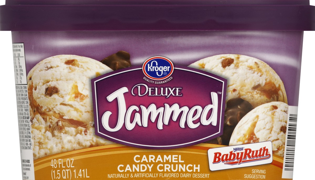 slide 6 of 6, Kroger Deluxe Jammed Caramel Candy Crunch Ice Cream, 48 fl oz