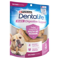 DentaLife Purina Dentalife Plus Digestive Support Chicken and Pumpkin Flavor Small/Medium Dog Dental Chews 6 oz. - 8 ct Pouch