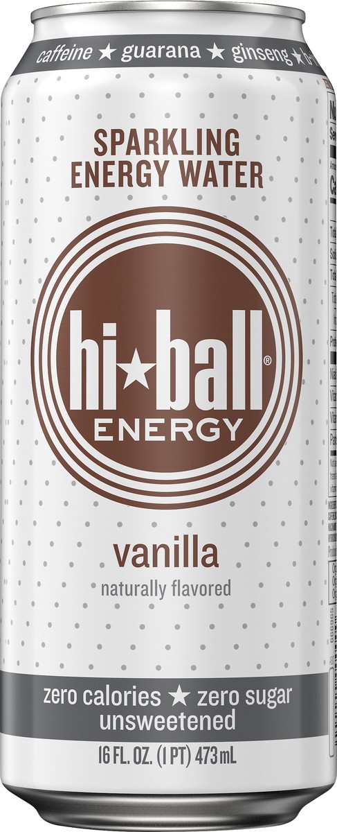 slide 6 of 7, Hiball Energy Hiball Vanilla Sparkling Energy Water, 16 fl oz