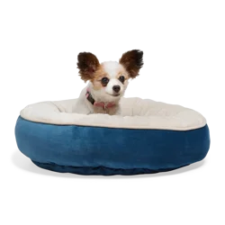 EveryYay Essentials Round Dog Bed, 14" L X 14" W, Small, Navy