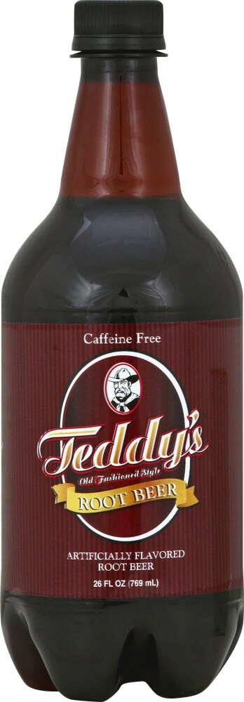 slide 1 of 1, Teddy's Soda, Root Beer, Caffeine Free, Old Fashioned Style, 26 oz