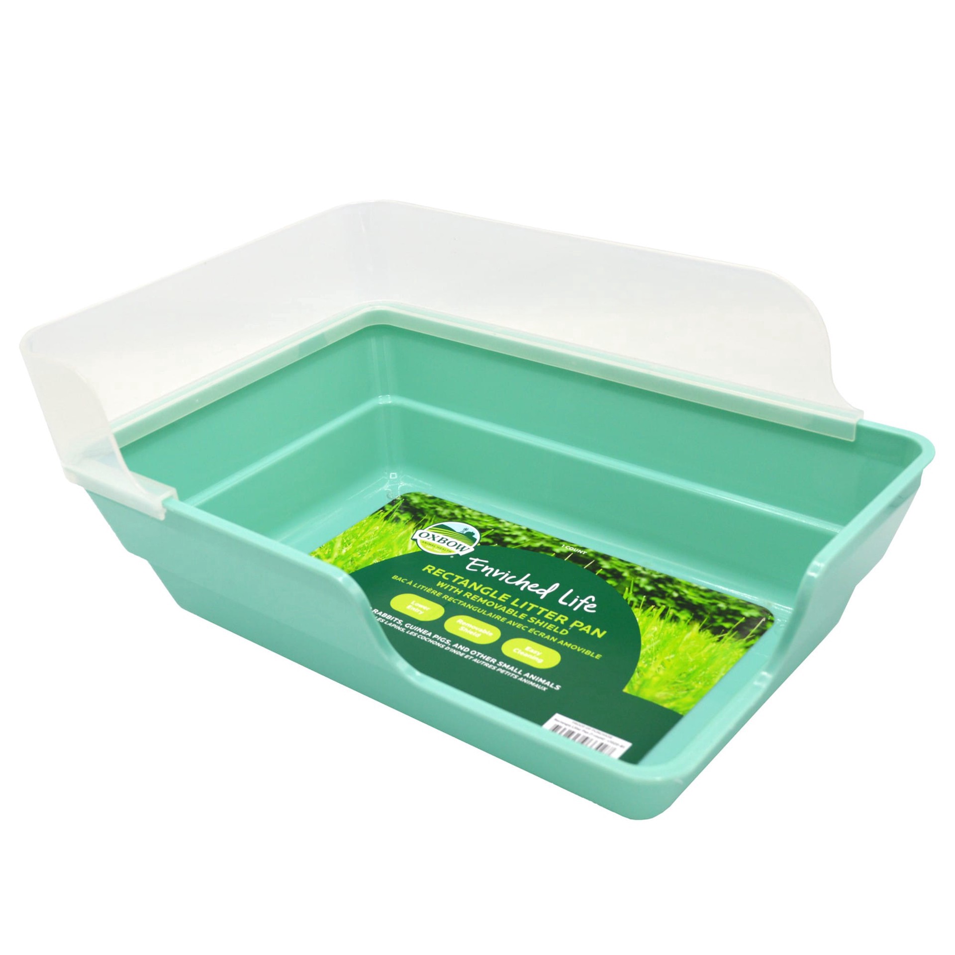 slide 1 of 1, Oxbow Enriched Life Rectangle Litter Pan with Removable Shield, 1 ct