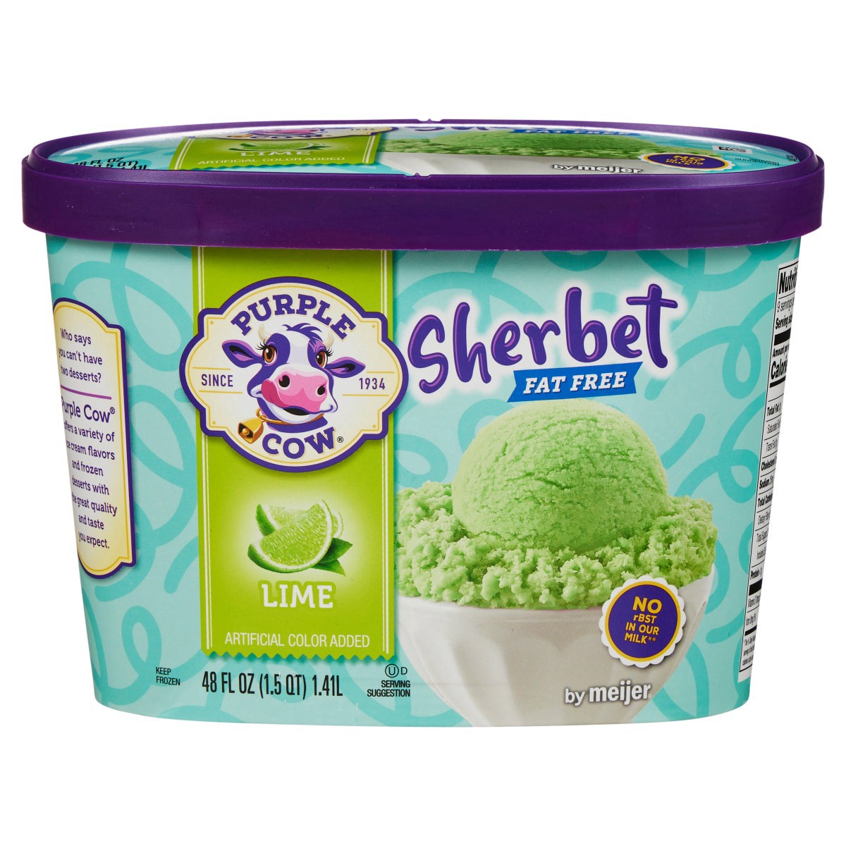 slide 1 of 25, Purple Cow Sherbet Lime 48 Oz, 48 oz