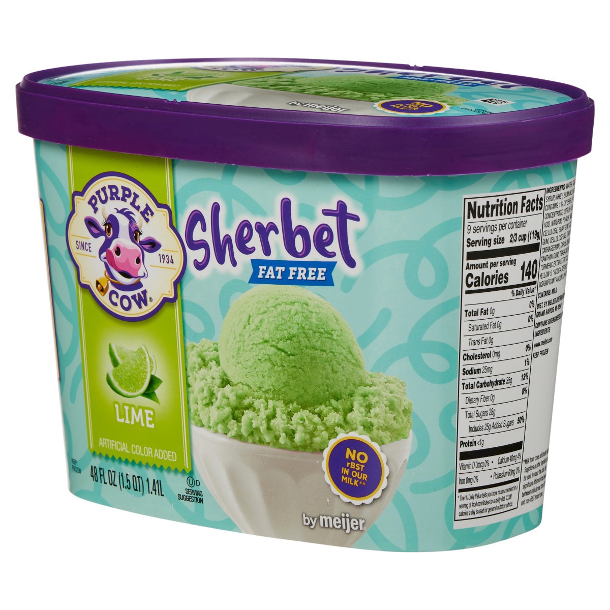 slide 12 of 25, Purple Cow Sherbet Lime 48 Oz, 48 oz