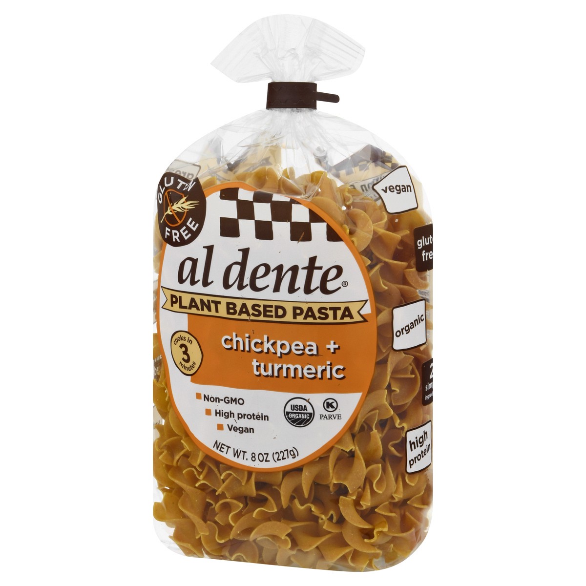 slide 2 of 12, Al Dente Chickpea + Turmeric Pasta, 8 oz