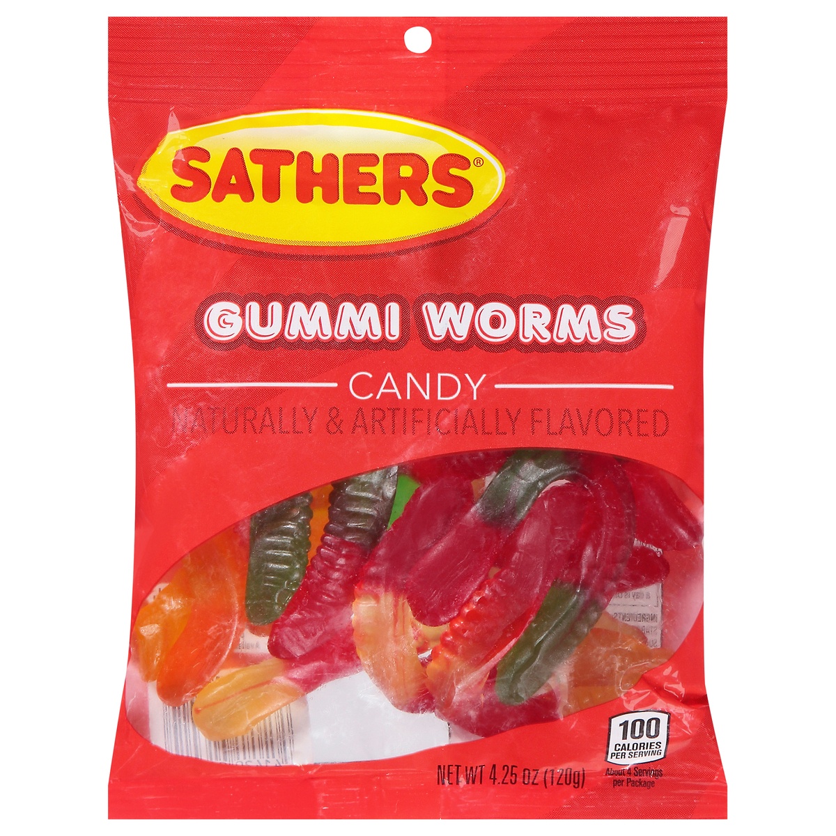 slide 1 of 1, Sathers Gummi Worms, 4.25 oz