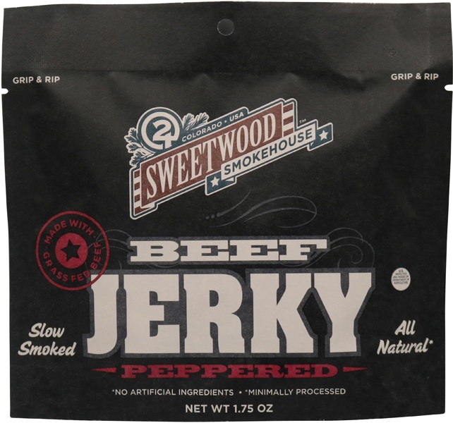 slide 1 of 1, Sweetwood Cattle Company Peppered Beef Jerky, 2 oz