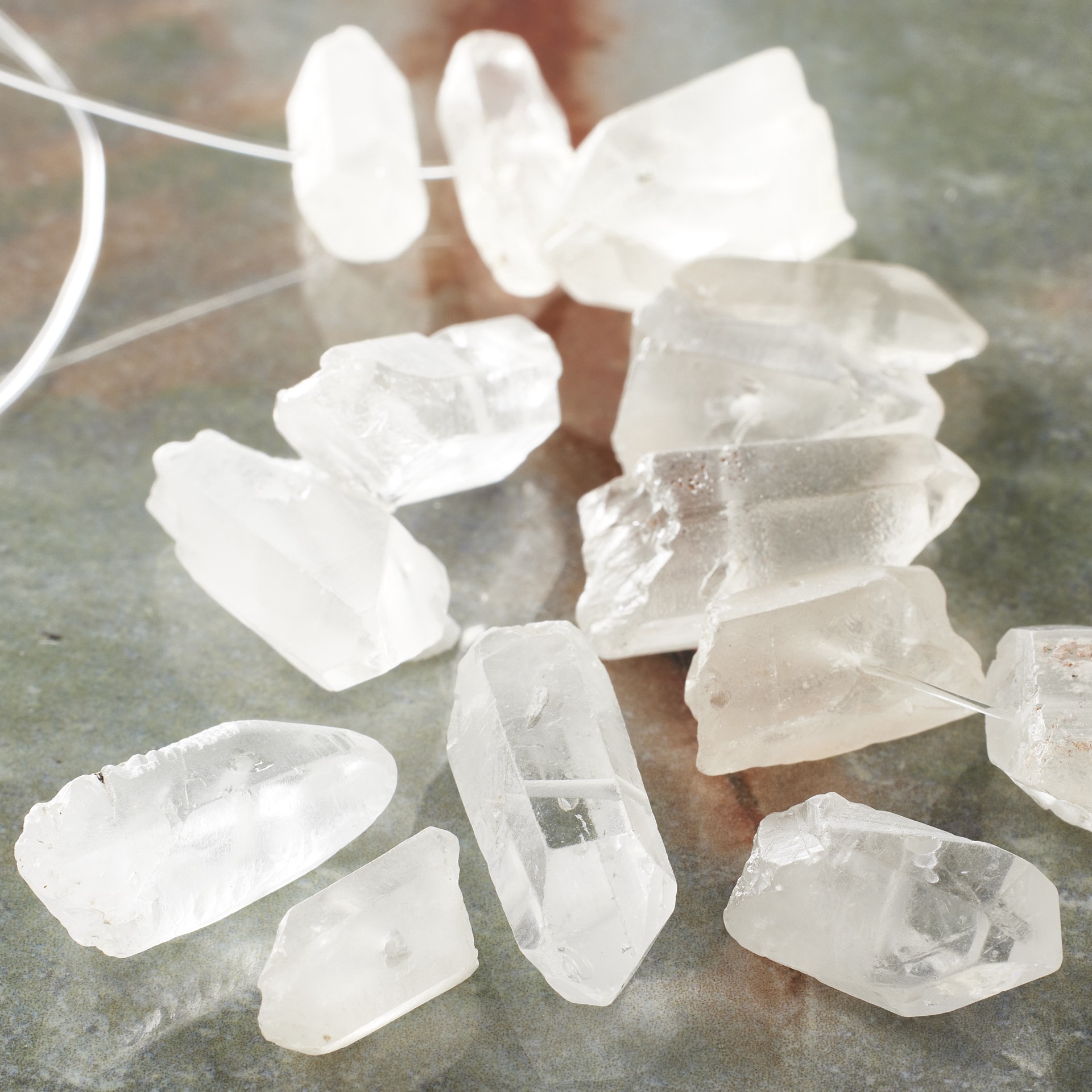 slide 2 of 3, Clear Crystal Chunk Beads By Bead Landing, 18 mm