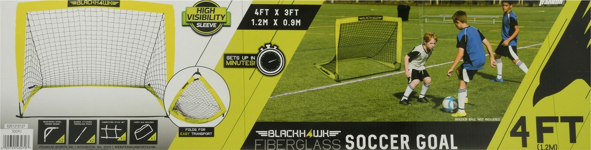slide 5 of 9, Franklin Blackhawk 4'x3' Pop-Up Soccer Goal, 4 ft