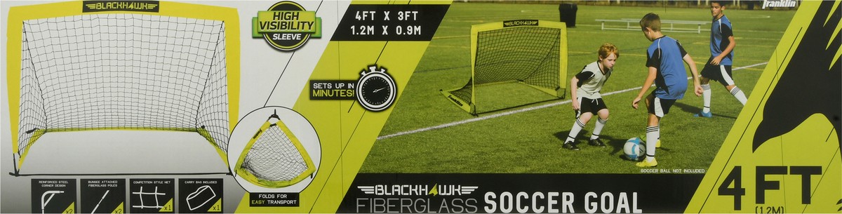 slide 6 of 9, Franklin Blackhawk 4'x3' Pop-Up Soccer Goal, 4 ft