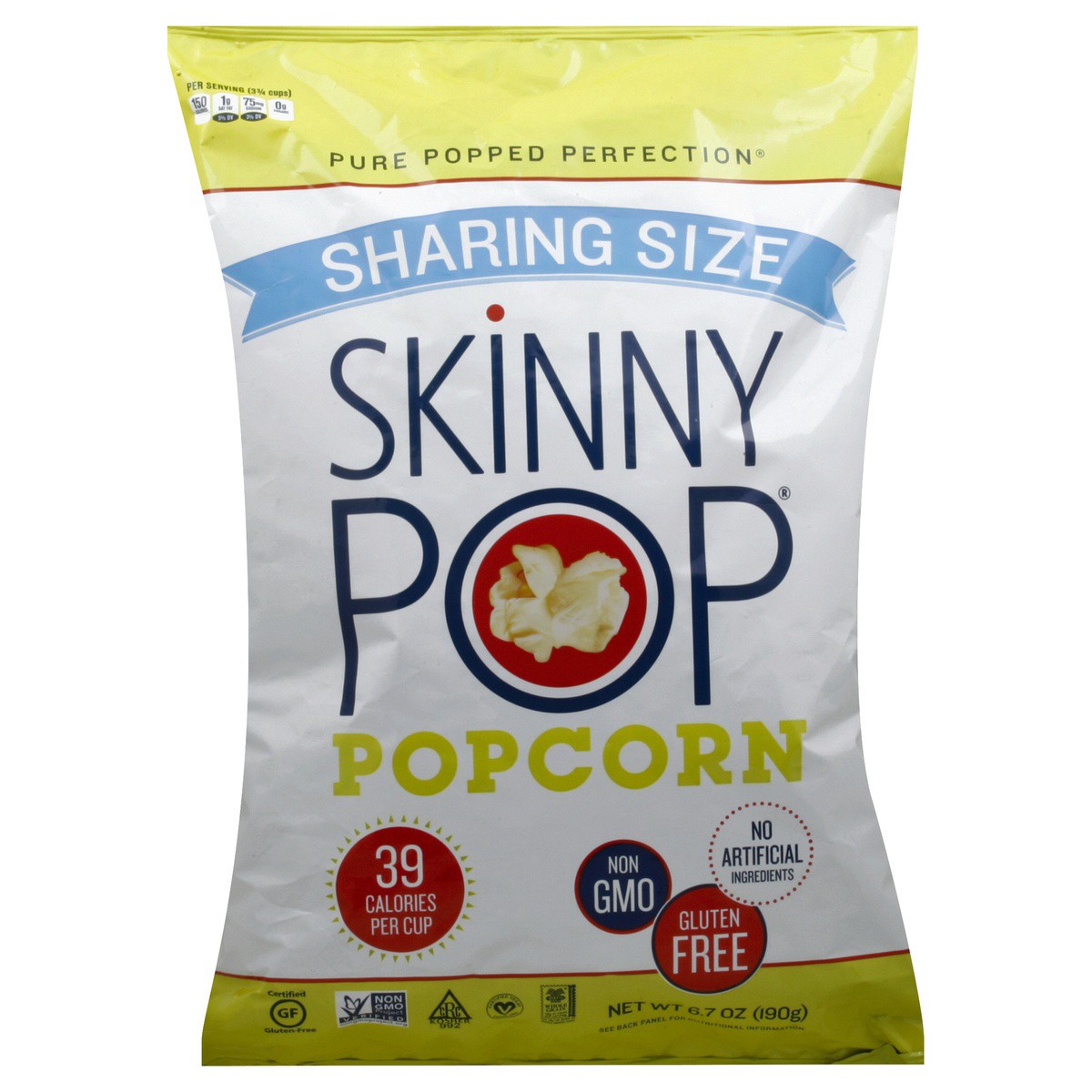 slide 1 of 6, SkinnyPop Skinnypop Popcorn, Sharing Size, 6.7 oz