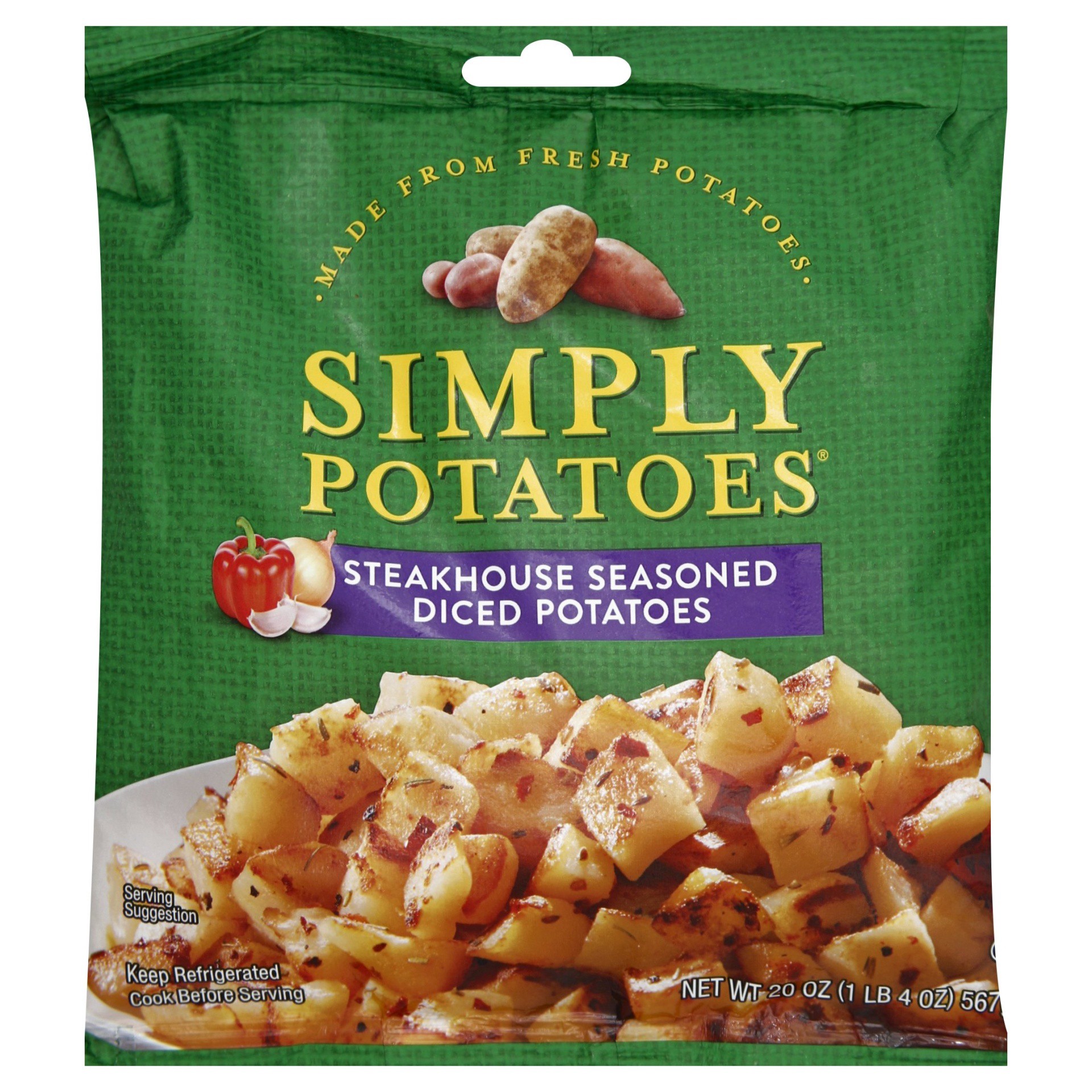 slide 1 of 3, Simply Potatoes Signature Seasoned Diced Potatoes , 20 Oz, Pack of 1, 20 oz