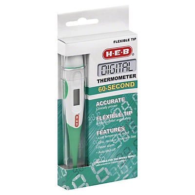 slide 1 of 1, H-E-B 60-Second Flexible Tip Digital Thermometer, 1 ct