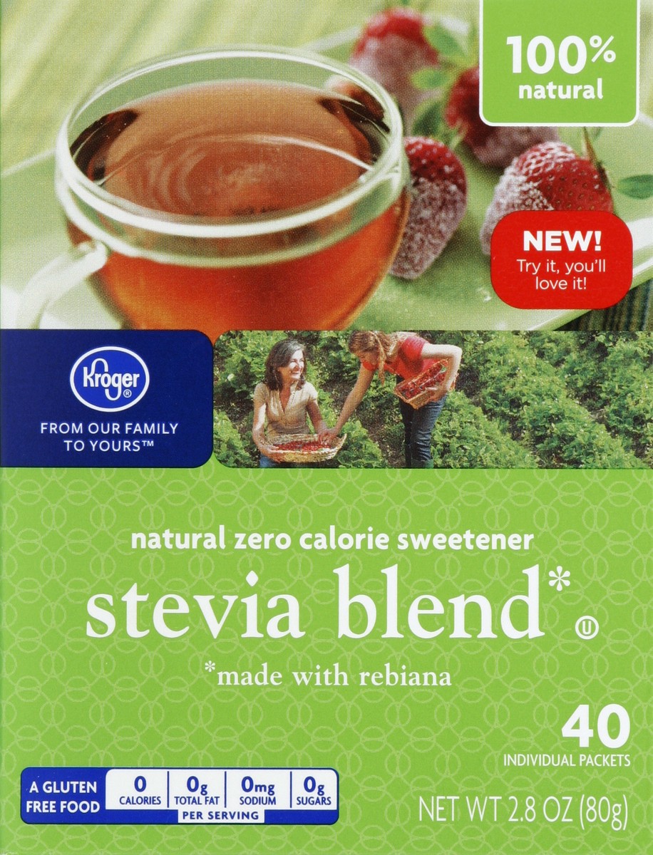 slide 4 of 5, Kroger Stevia Zero Calorie Sweetener Blend, 40 ct; 0.07 oz