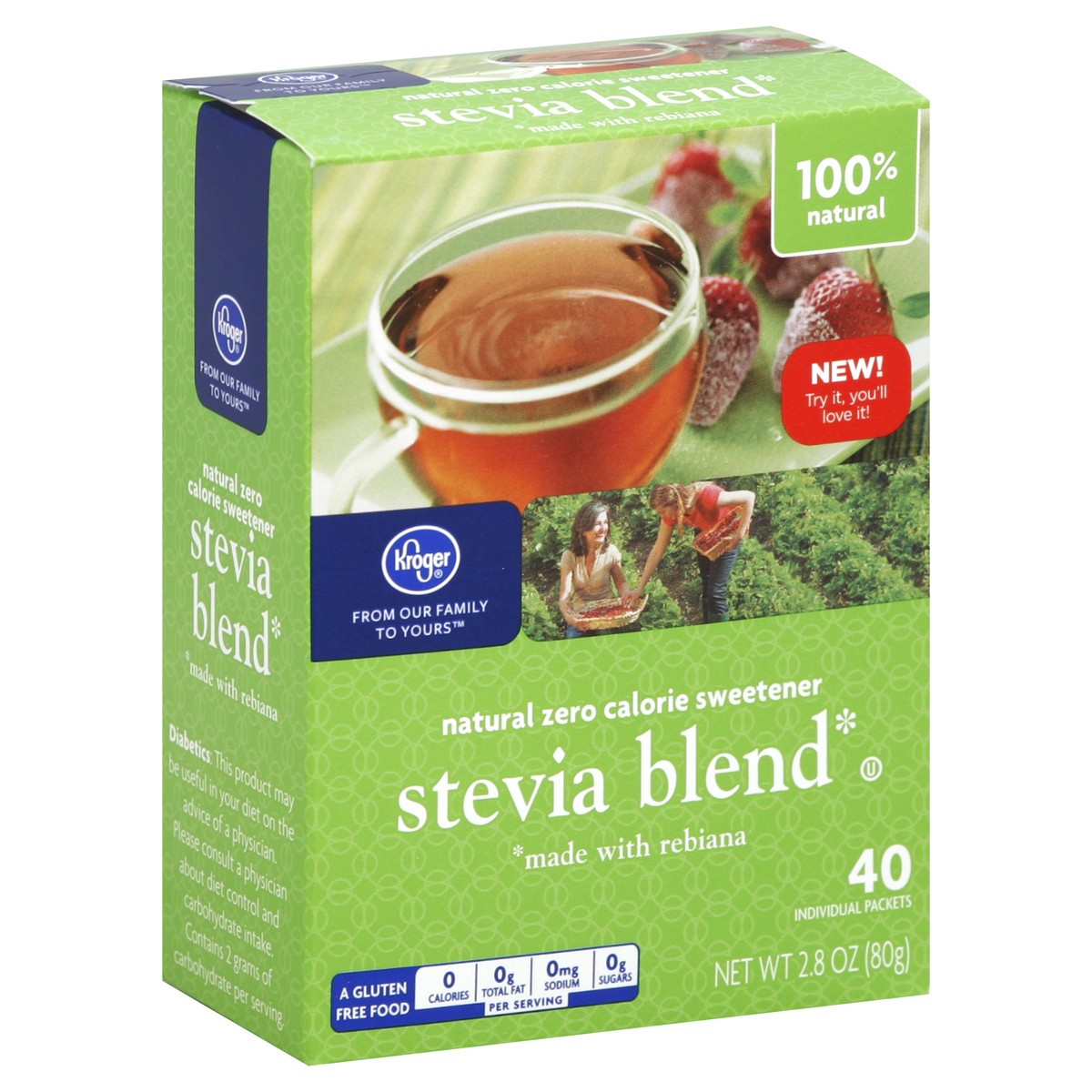 slide 5 of 5, Kroger Stevia Zero Calorie Sweetener Blend, 40 ct; 0.07 oz