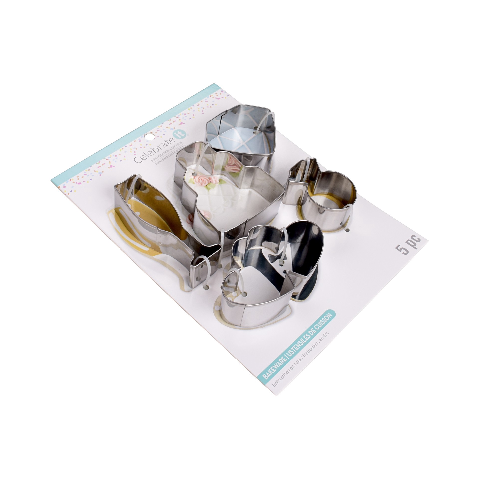 slide 2 of 3, Wedding Stainless Steel Mini Cookie Cutter Set By Celebrate It, 1.5 in to 3 in