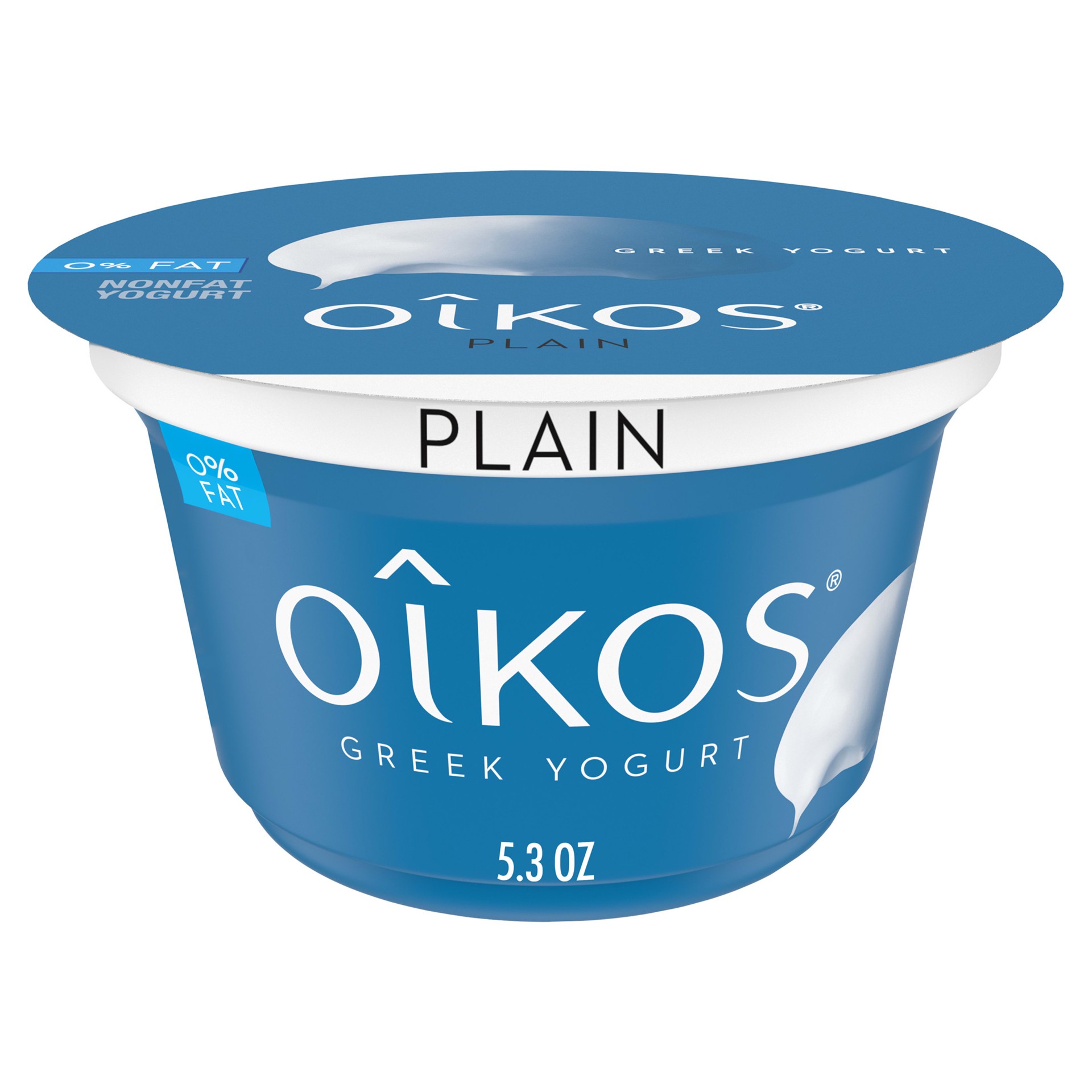 slide 1 of 8, Oikos Greek Nonfat Yogurt, Plain, 5.3 oz., 5.3 oz