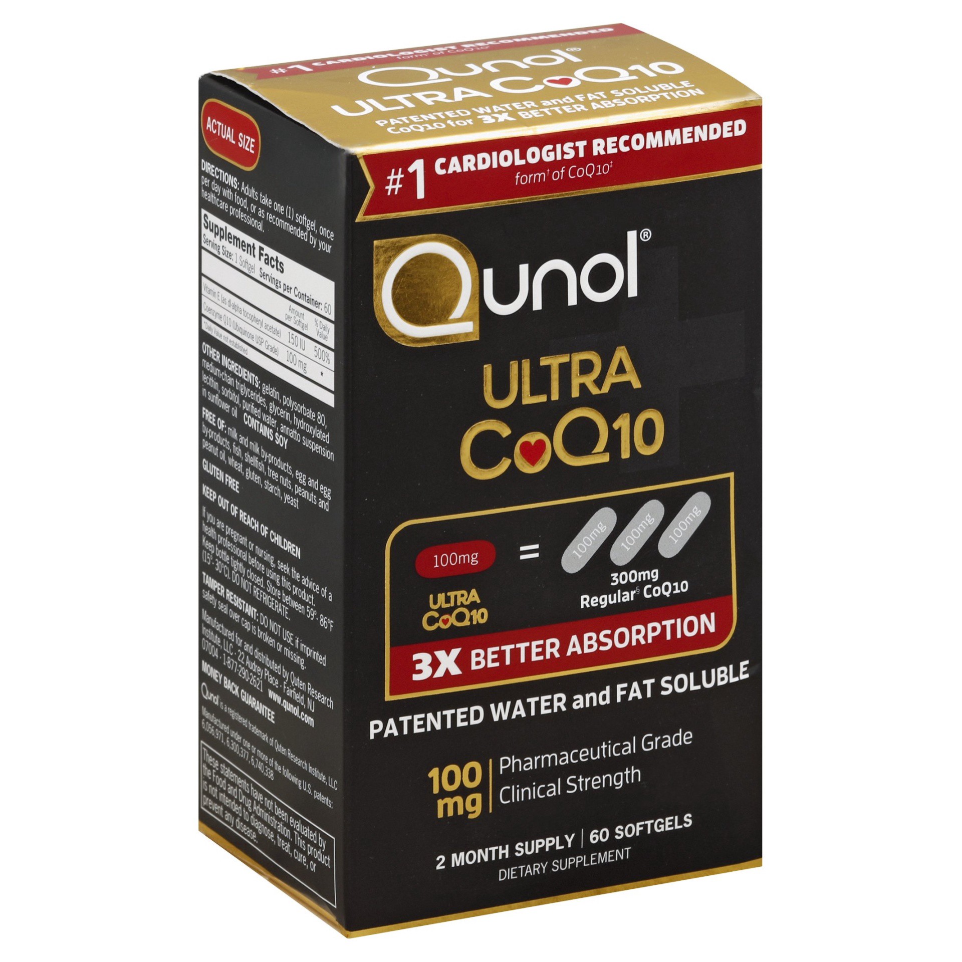 slide 1 of 2, Qunol 100 mg Ultra CoQ10 60 Softgels, 60 ct