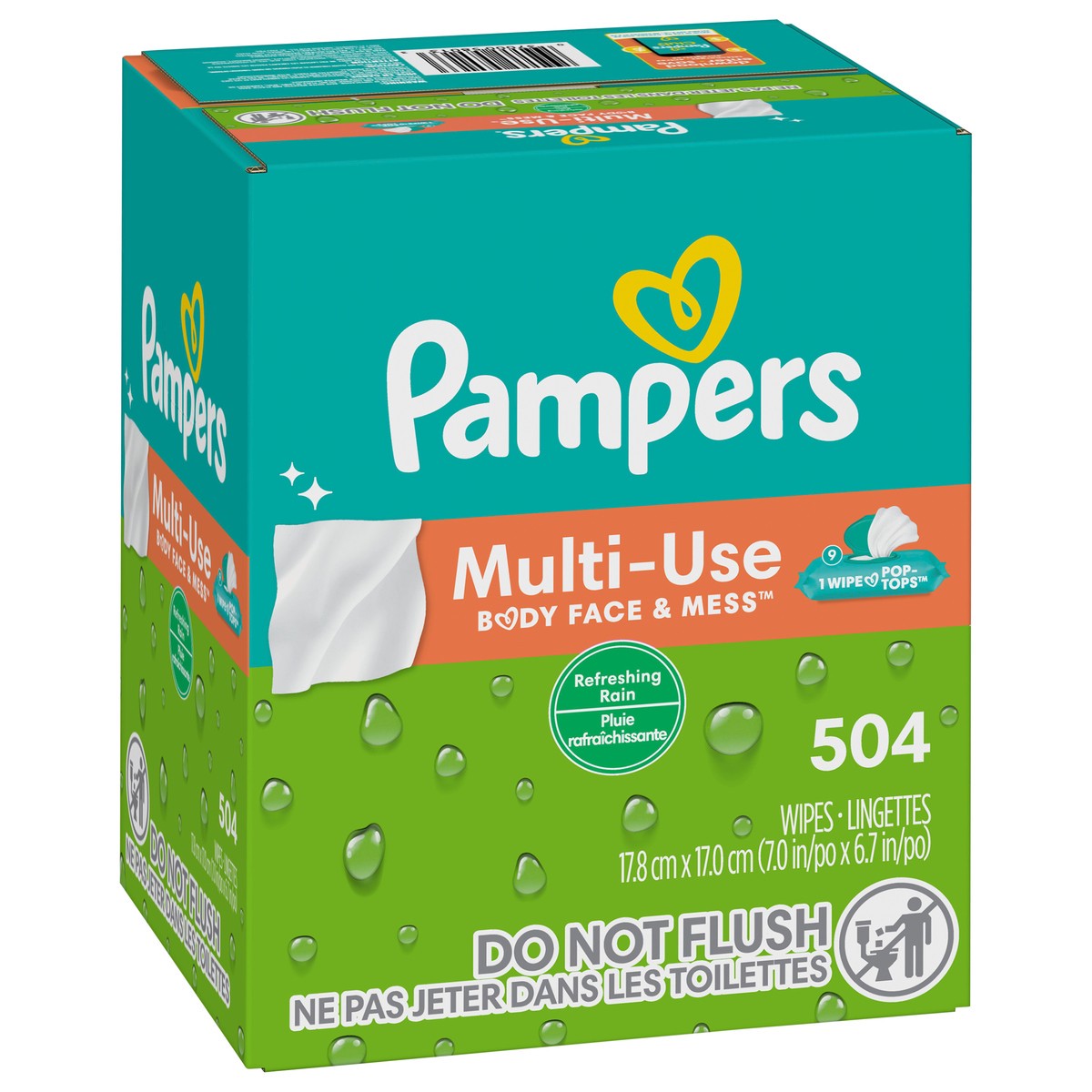 slide 2 of 4, Pampers Baby Wipes Multi-Use Refreshing Rain 9X Pop-Top Packs 504 Count, 504 ct