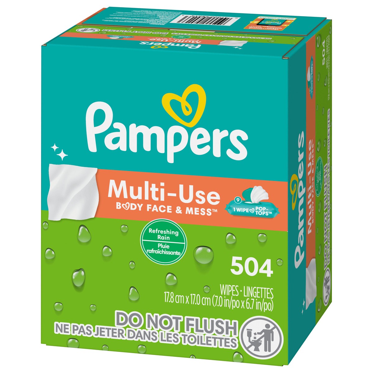 slide 3 of 4, Pampers Baby Wipes Multi-Use Refreshing Rain 9X Pop-Top Packs 504 Count, 504 ct